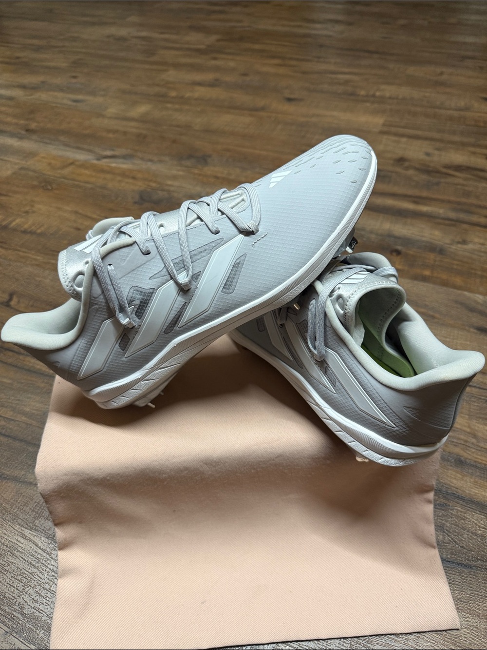 Adidas Adizero Afterburner 9 Metal Baseball Cleats  “Team Light Gray”